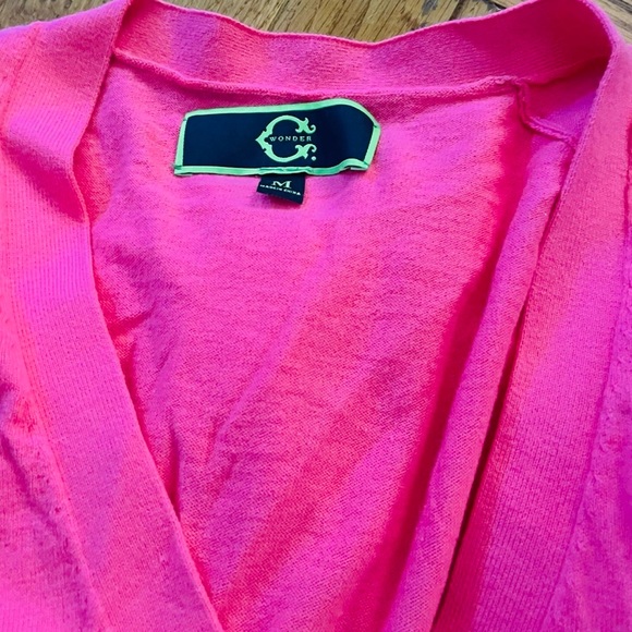 CWONDER Bright Pink Cardigan Sweater Sz M - Picture 2 of 5